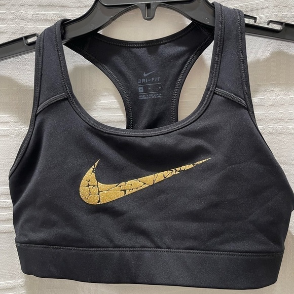 Nike gold swoosh sports bra - Picture 2 of 4